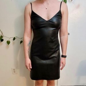 Faux Leather Mini Dress